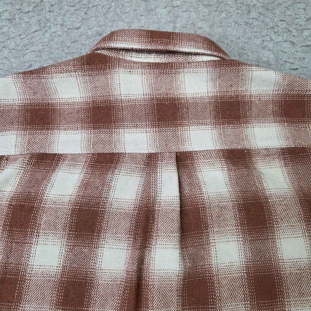 Simply Southern Flannel Shirt Women L Brown Plaid Long Sleeve Button Heavyweight - Picture 6 of 11